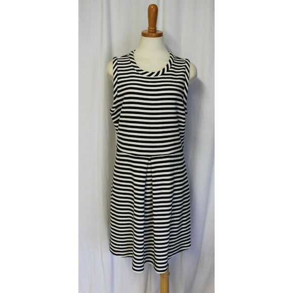 MADEWELL STRIPED AFTERNOON DRESS BLACK SIZE XL G2854 $98 - Picture 1 of 7